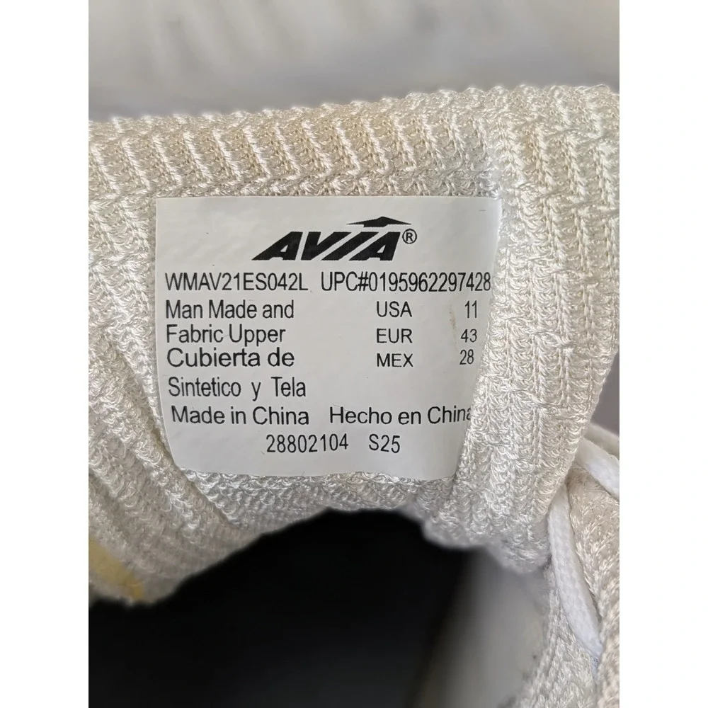 Avia Womens White Mesh Chunky Sneakers WMAV21ES042L Size 11 Athletic Shoes